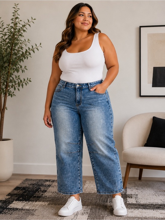 Denim - Cropped distressed jeans